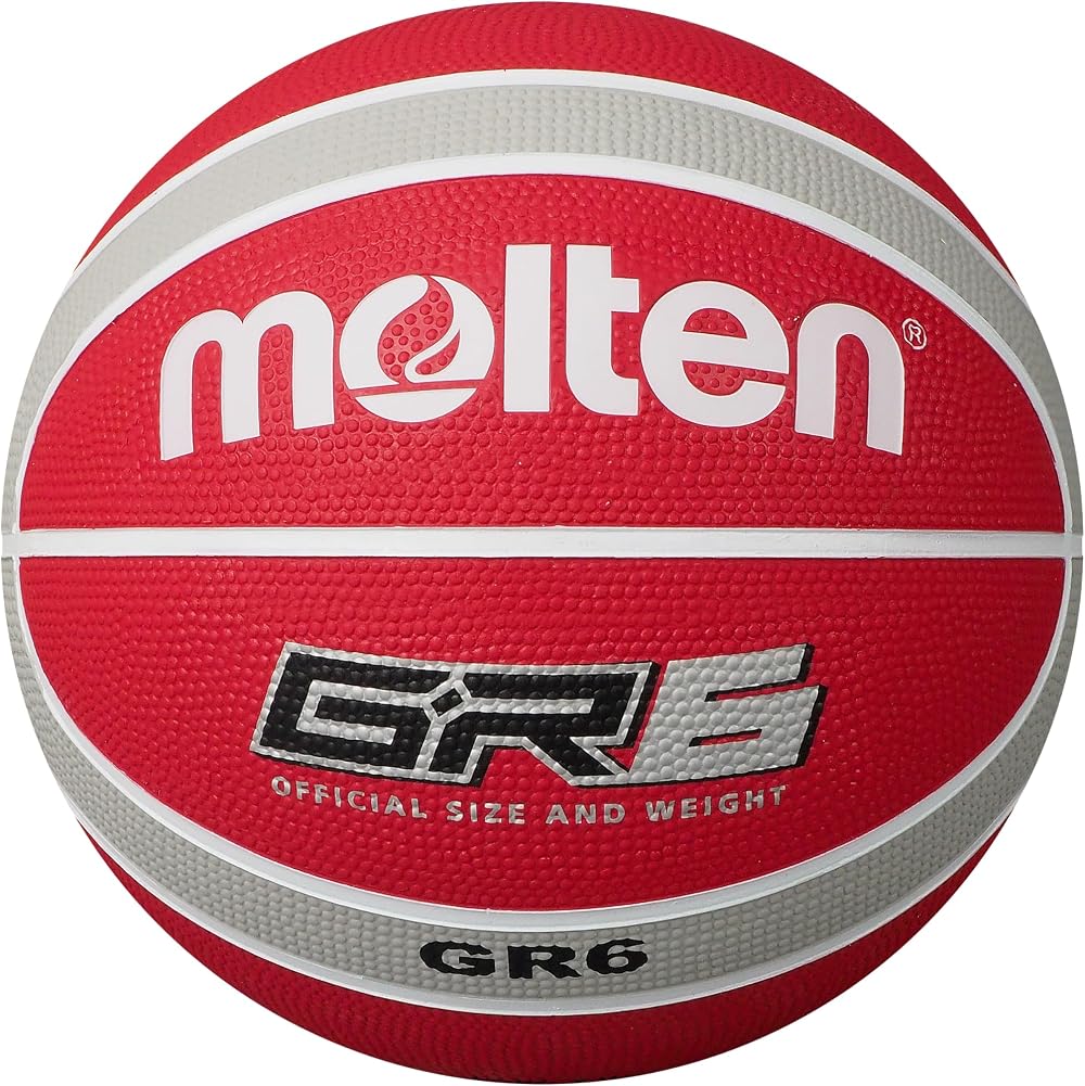Molten GR Premium Rubber Basketball Size 6 Red Silver Indoor/Outdoor