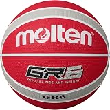 Molten GR Premium Rubber Basketball Size 6 Red Silver Indoor/Outdoor