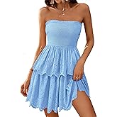BTFBM Summer Dresses for Women 2025 Tube Strapless Mini Hollow Out Lace Wedding Guest Dress