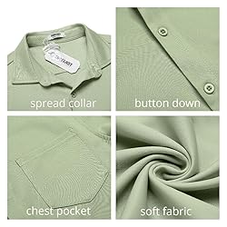 COOFANDY Mens Casual Button Down Shirt Short Sleeve