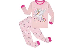 KikizYe Girls Pajamas Set Kids Long Sleeve PJs Cotton Jammies