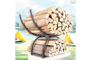 EALPVIS Firewood Rack Indoor Holder Double-deck: 28 Inch Easy-to-assemble Wood Rack to Hold Log Kindling for Outside Patio Fire Pit - Sturdy Portable for Fireplace-users, Winter-preparers