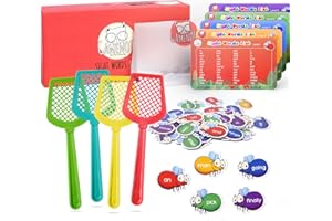Gamenote Sight Words Game - 520 Dolch Fry Site Words with 4 Fly Swatters from Pre K to 3rd Grade Swat Educational Learning Games for Kindergarten Classroom