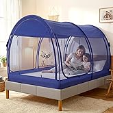 LEEDOR&reg; Bed Tent Dream Tent Bed Canopy Shelter Cabin Sleeping Tent Indoor Bed Curtain Pop Up Privacy Warm Breathable with 4 Doors Twin/Full/Queen for Kids and Adult (Mattress Not Included)