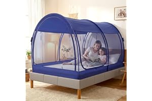 LEEDOR Mosquito Net Bed Tent Canopy Indoor Tent Privacy Bed Fort Dream Tent for Kids or Adult Navy Twin 75 X 39 X 47H'' (Matt