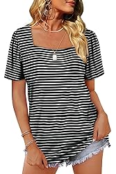 WIHOLL Womens Tops Plus Size Short Sleeve Tunic