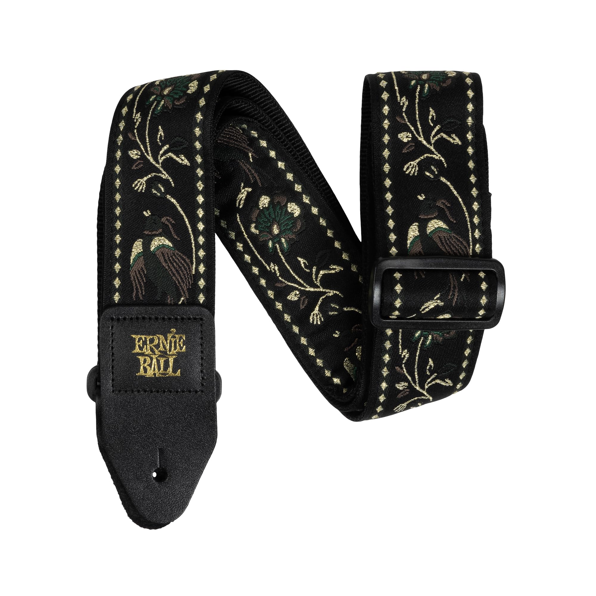 Ernie Ball Jacquard Guitar/Bass Strap - Black Pleasant Pheasant — image 1