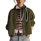 Ziqoty Women's Faux Suede Cropped Jacket with Lapel Soft Short Casual Blazer for Fall Winter Vintage Button Down Coat
