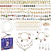 408Pcs Gold Charm Bracelet Making Kit for Girls, Including 12 Bracelet Chains, 152 Charms, 200 Jump Rings, 20 Earing Hook, 2 Necklace, 1 Jewelry Plier for DIY Crafting and Jewelry Making for Adults