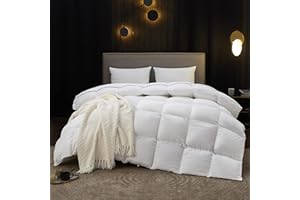 Bedsure Goose Feather Down Comforter California King - All Season Duvet Insert with 8 Corner Tabs, 100% Cotton Fabric, Machine Washable (104x96, 64 Oz)