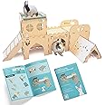 Soulthink® Extra Large Rabbit Hideout and Castle - Easy to Assemble Wooden Houses and Hideouts with Ramps and Tunnels Bunny Castle and Rabbit House for Rabbits to Hide and Play Indoor