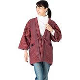 Hanten Cotton Jacket Made in Japan Kimono-Style Womens Red