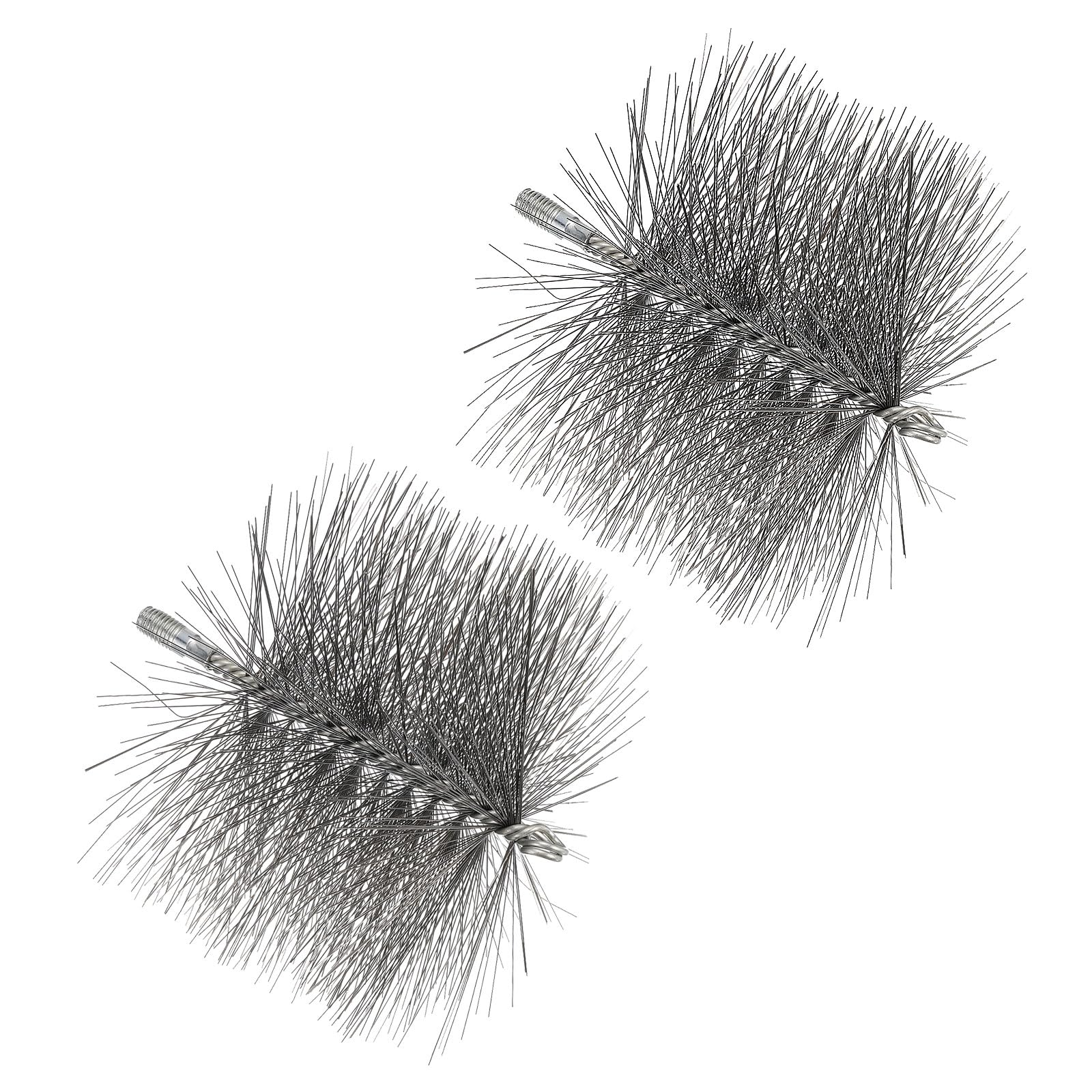 PATIKIL 7inch Chimney Brush, 2pcs Chimney Cleaning Brush Round Sweep Poly Steel Wire Chimney Cleaning Brush M12 Threaded for Chimney Fireplace Flue Pipe Rust Rod, 180mm