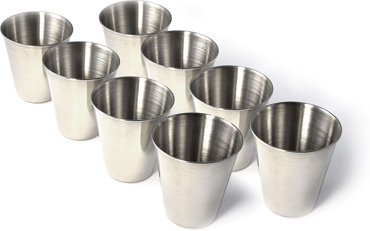 Auear Set Da 8 Bicchierini In Acciaio Inox 304 - 70 Ml Con 2 Custodie Portatili - Ideali Per Liquori, Campeggio E Regali