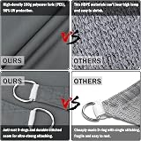 HEYOMART Sun Shade Sail Triangle 3.6m Grey UV 98% PES Water Resistant view 5