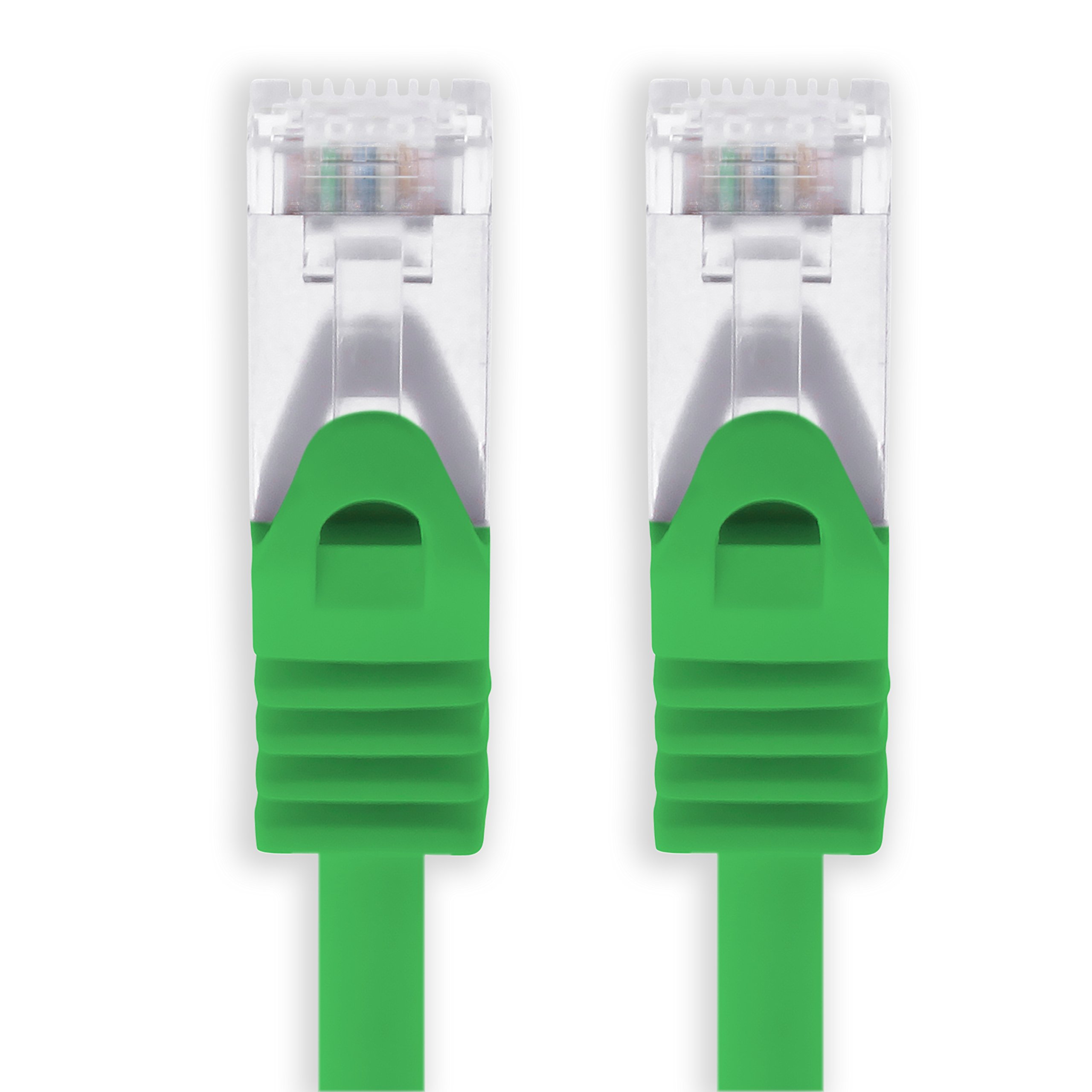 1aTTack.de 20m - Green - 1 piece Cat7 network cable SFTP patch cable Lankabel raw cable 10GB/s - 500 MHz assembled with 2 RJ45 plugs Cat 6a