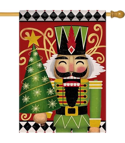 Vigor Home Merry Christmas Nussknacker-Gartenflagge, Doppelseitig, 30,5 X 45,7 Cm, Wetterfest
