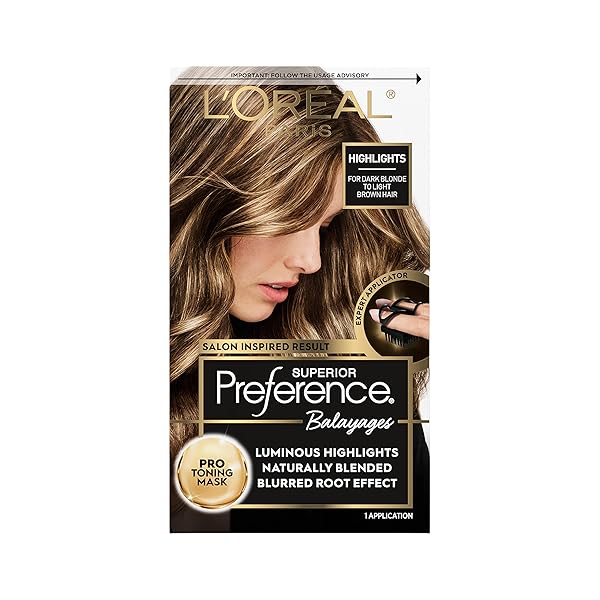 L’OREAL PARIS SUPERIOR PREFERENCE BALAYAGE KIT, HAIR DYE FOR AT-HOME HIGHLIGHTING WITH PRO TONING MASK, DARK BLONDE TO LIGHT BROWN, 1 KIT