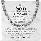 To My Son Necklace From Mom And Dad, Mother And Son Necklace, Son Necklace from Dad, Necklace for Son, Wedding Gift For Son, Gifts for Teenagers, Gifts for Son Birthday Christmas Anniversary pa