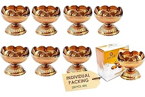 Craftsman 20 Pc Set of Pure Virgin Brass Diwali Puja Jyoti Diya Indian Pooja Oil Lamp Dia Deepawali Diya/Oil Lamp/Candle Tea Light Holder/Diwali Decoration. Indian Gift Items