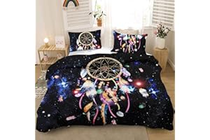 MUSOLEI Dream Catcher Comforter Set Summer Quilt,3 Pieces Black Dream Catcher Bedding Set Colourful Dream Catchers Beeding Bohemian Comforter Set for Teen Girls（1 Comforter 2 Pillowcases Twin）