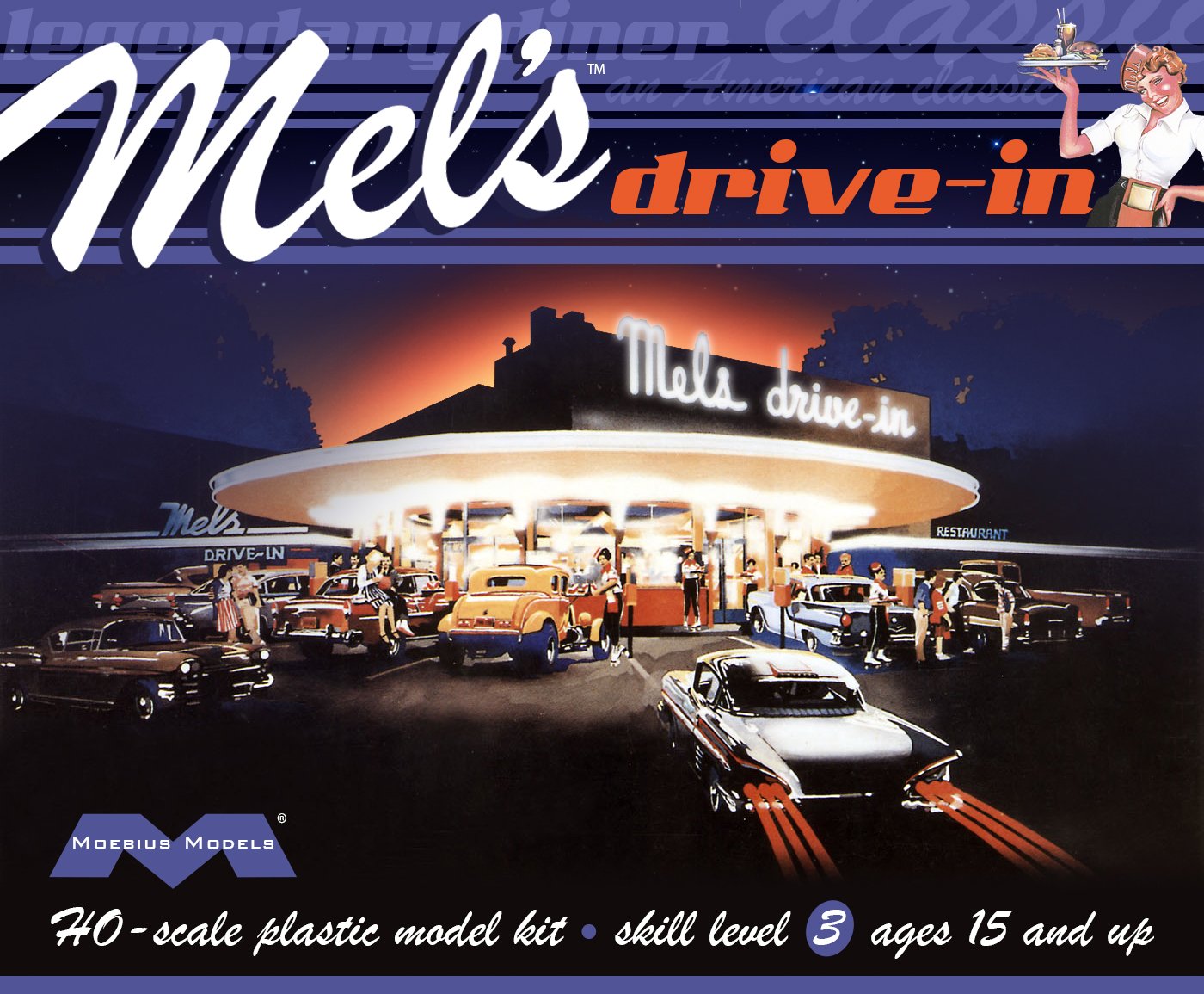 Moebius 1:87 Scale Mels Drive-in Model Kit