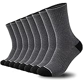COOVAN 8 Pairs Mens Athletic Crew Socks Moisture Wicking Heavy Duty Cushioned Work Socks with Reinforced Heel and Toe