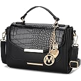 MKF Collection Croco Shoulder Bag for Women, Crossbody Handbag Crossover Ladies Purses