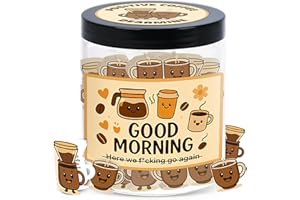 DEARMINE 60 Positive Coffee Cards Jar, Coffee Gifts For Women and Men, Dad, Mom, Coffee Themed Lover Gift, Emotional Support Latte, Cheer Up Funny Gag Gifts for Best Friends, Coworkers