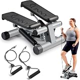 Sunny Health Fitness Mini Stepper with Resistance Bands LCD Monitor view 1