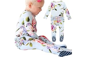 Posh Peanut Baby Girl Sleepers - Viscose from Bamboo Baby Pajamas & 2 Way Zipper Sleepers - Ruffled Baby Clothes for Girls