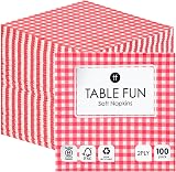 Talking Tables Table Fun Red Gingham 100 Pack Napkins 2 Ply 33cm view 8