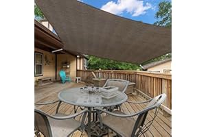 INFRANGE 16' x 20' Rectangle Sun Shade Sails Canopy UV Block for Patio Deck Pergola Yard Lawn Outdoor Activities (Brown)