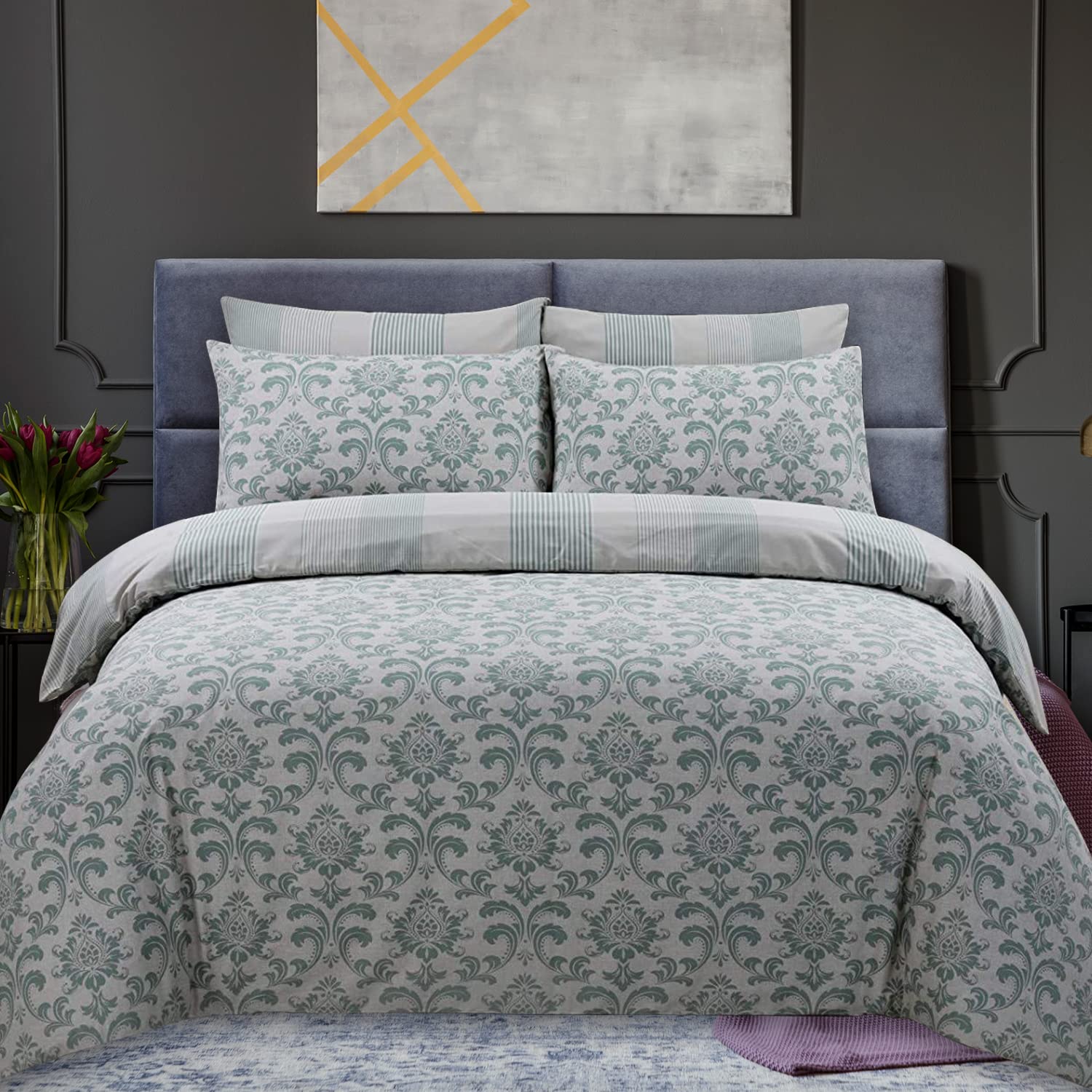Indus Textiles 100% Pure Cotton Reversible Patterned Duvet Cover Sets (Istanbul, King) — image 1