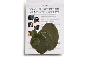 PRO FIX Down Jacket Repair Patches: Easy to Use, Pre-Cut, Self-Adhesive, Waterproof Fabric, Tear-Resistant Rip-Stop Nylon Fab
