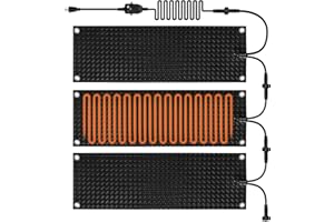 SECIVLOT Heated Snow Melting Mats 3 Pack 10" x 30",Upgraded Anti-Slip Electric Snow Walkway Outdoor Mats,Winter Ice Heat Rubber Mat for Stairs Steps Floor (10" x 30" 3PCS)