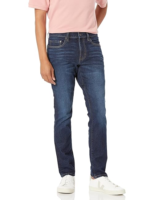 Amazon Essentials Men's Skinny-Fit Stretch Jean - Discontinued Colours, Indigo Wash, 34W / 34L