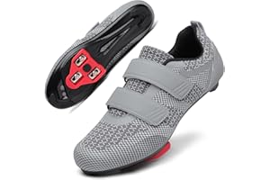 KYEDOO Unisex Road Bike Cycling Shoes Compatible with Peloton Shimano SPD Bike Riding Shoes for Men Women, 3 Straps, Pre-Installed Delta Cleats for Indoor Outdoor Cycling Biking