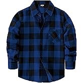 JOGAL Boys Plaid Shirt Long Sleeve Flannel Shirt Kids Button Down Shirts