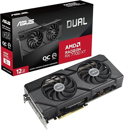 ASUS DUAL RX7700 XT OC PCIe4 12GB DDR6 HDMI 3 DP 2599MHz Boost