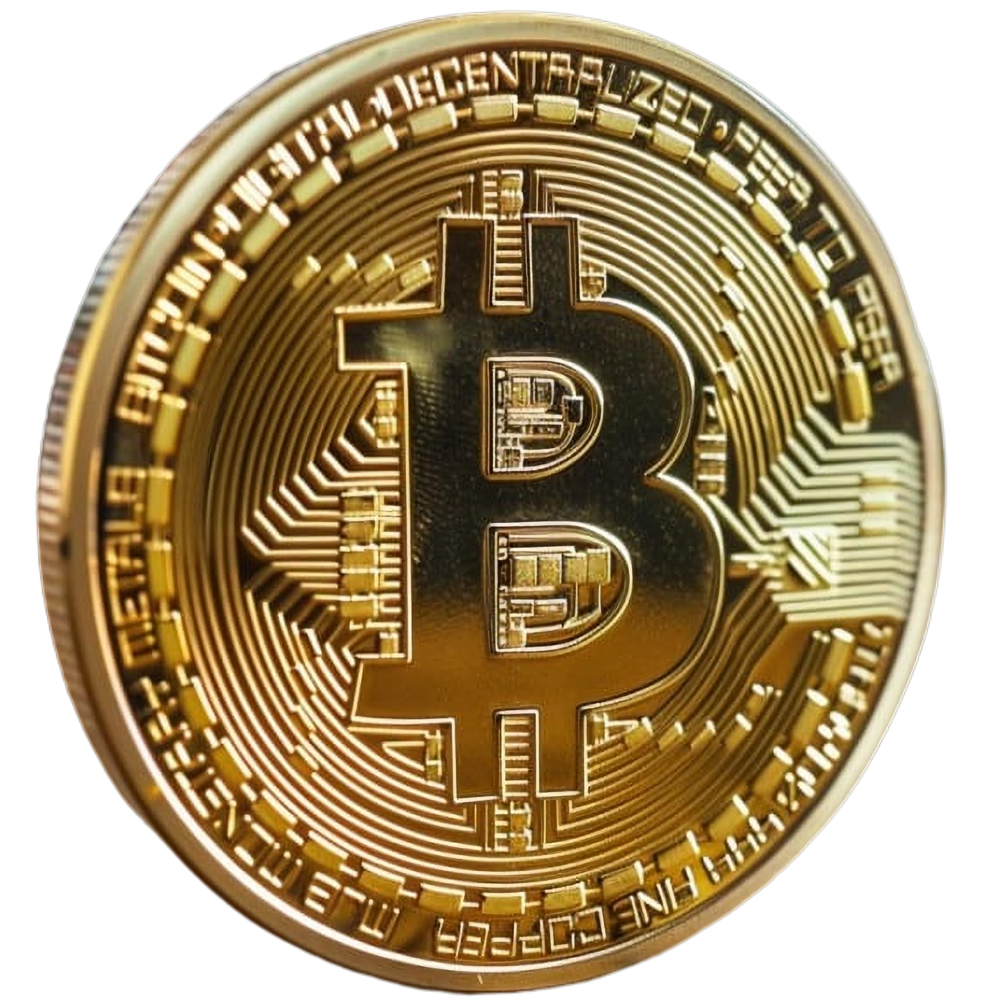 Photo 1 of Collector's Edition Bitcoin Coin - Commemorative Cryptocurrency Collectible in Protective Acrylic Display Case - Perfect for Crypto Enthusiasts, Coin Collectors, and Gifts