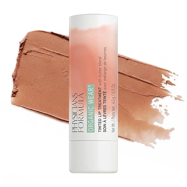 PHYSICIANS FORMULA ORGANIC WEAR ALL NATURAL TINTED LIP TREATMENT GINGERSNAP | DERMATOLOGIST TESTED, CLINICIALLY TESTED