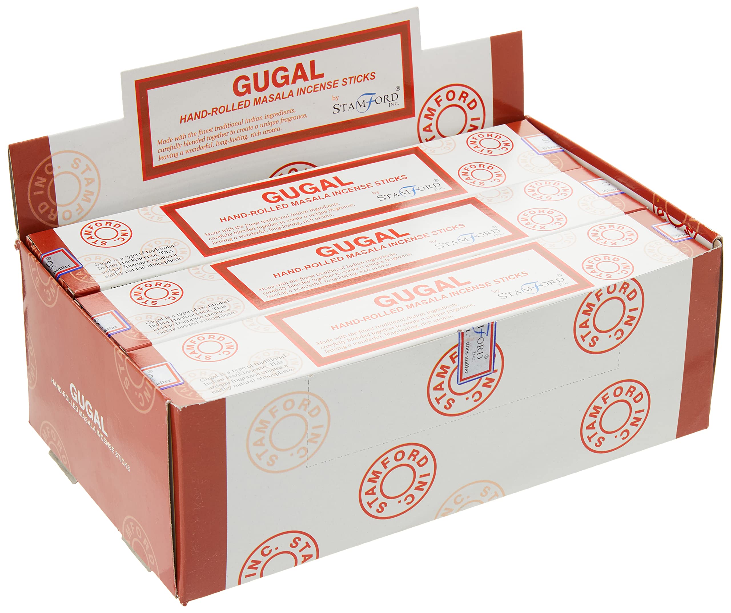 Stamford London 37271 Gugal Traditional Masala Incense, 15 Sticks x 12 Packs, Black, One Size