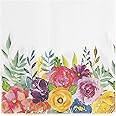 Juvale 100 Pack Vintage Disposable Floral Paper Napkins, 2-Ply, 6.5x6.5”, Napkins for Garden Bridal Shower, Spring Tea Party, & Wedding