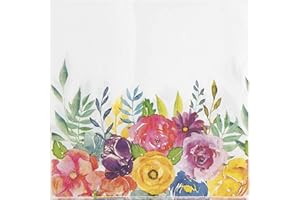 100 Pack Floral Paper Napkins Disposable for Bridal Shower, Birthday, Spring Tea Party (6.5 in)