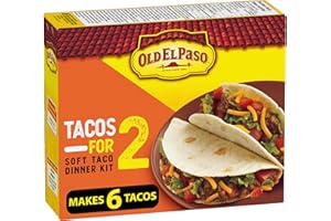 Old El Paso Tacos for Two Soft Taco Dinner Kit, Box Includes 6 Soft Tortillas and Taco Seasoning Mix, Ready in 20 Minutes, 15