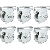 ABuff 6 Pcs Silver Fixed Pulley, Zinc Plated 1-1/2 Inch Cable Pulleys, Silver Small Pulleys with 6 Screws Holes, Wall Mount Rope Pulley with 421 Lbs Capacity Fit 3/8 Inch Wire or Rope for Lifting