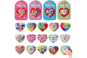 KNFINNDUU Valentine's Day Gifts - 28 Pcs Fidget Spinner Keychains Set with Greeting Card, School Valentine Gift Exchange, Stress Relief Toys for Kids Boys Girls