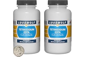 LOUDWOLF Tetrasodium EDTA / 1 Pound / 2 Bottles / 99% Pure USP Food Grade/Fine Powder