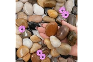 NUPICK 3lb River Rocks for Plants Indoor, 1-2Inch Mixed Pebbles for Vase Fillers, Decorative Gravel for Fish Tank, Natural Po